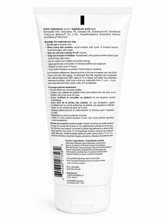 Garnier Ombrelle Complete SPF 60 Sunscreen Lotion – Lightweight Daily Protection – 200 mL