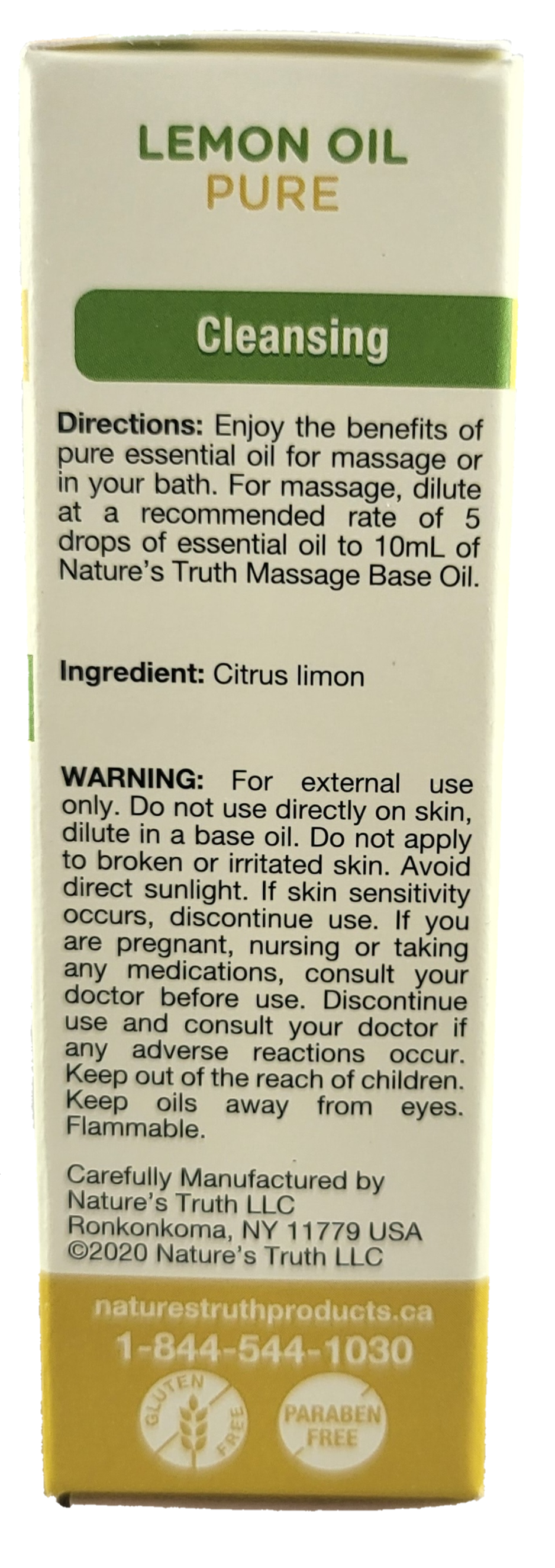Nature's Truth Pure Lemon Oil 15ml - NorthernVitality.us