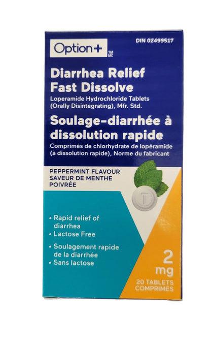 OPTION+ DIARRHEA RELIEF FAST DISSOLVE 20'S - NorthernVitality.us