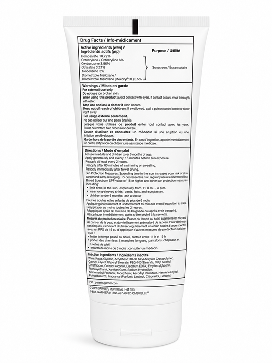 Garnier Ombrelle Sport Endurance Sunscreen Lotion SPF 60 – Water & Sweat Resistant, 231 mL