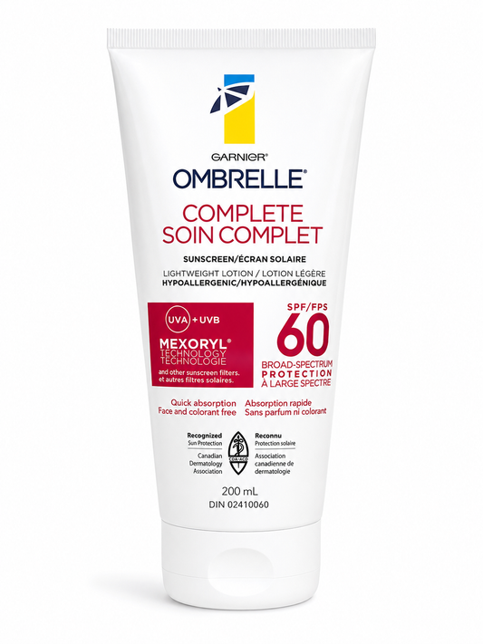 Garnier Ombrelle Complete SPF 60 Sunscreen Lotion – Lightweight Daily Protection – 200 mL