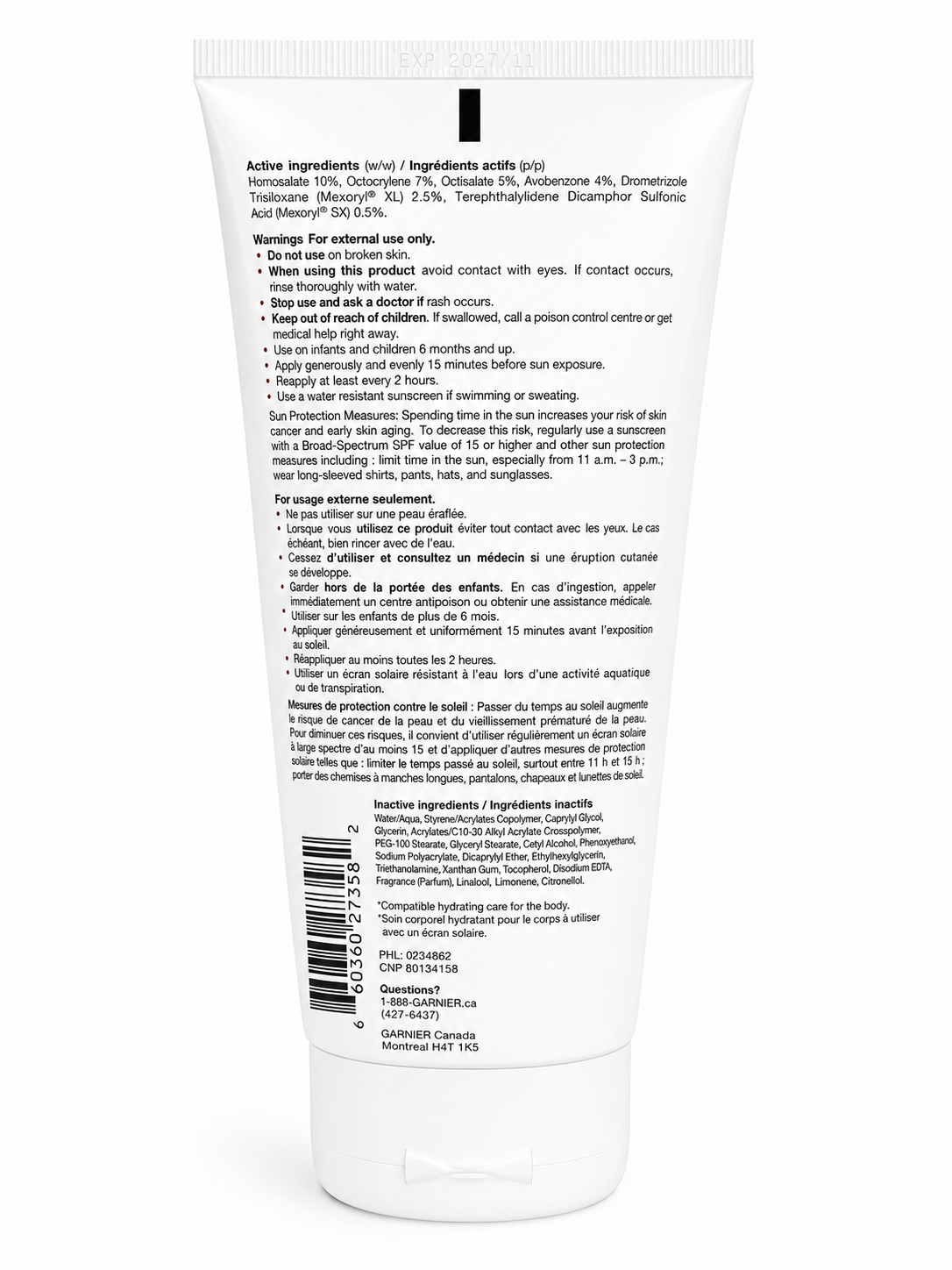 Garnier Ombrelle Complete SPF 60 Sunscreen Lotion – Lightweight Daily Protection – 200 mL