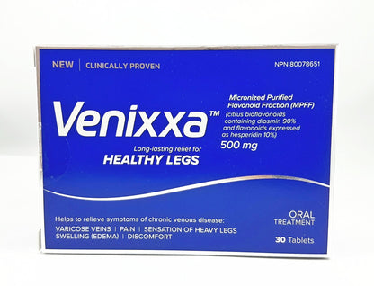 VENIXXA HEALTHY LEGS 500MG 30'S (Mircronised Purified Flavonoid) - NorthernVitality.us