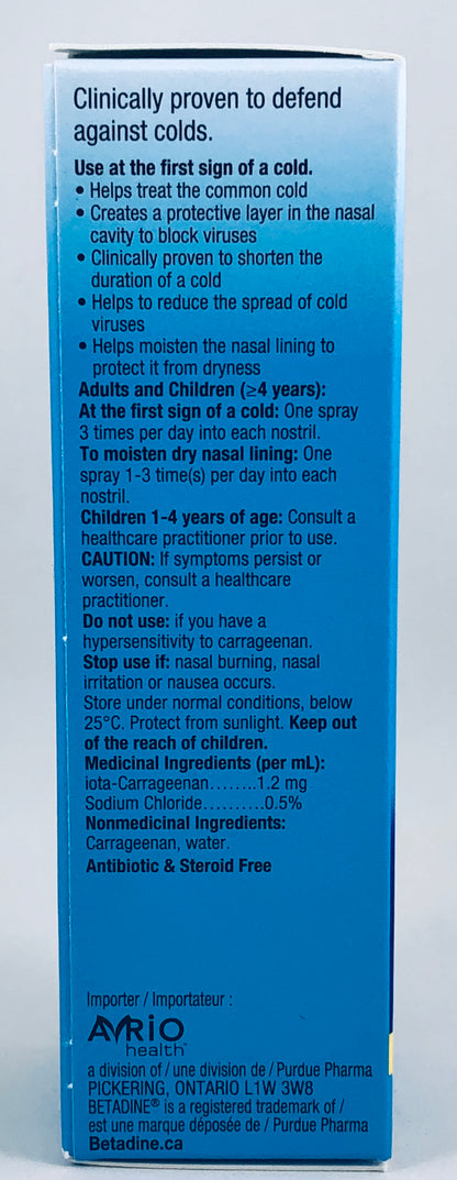 BETADINE COLD DEFENCE NASAL SPRAY 20ML - NorthernVitality.us